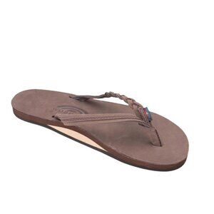 Rainbow Sandals Women's Flirty Braidy Single Layer Arch Support Leather Flip Flo